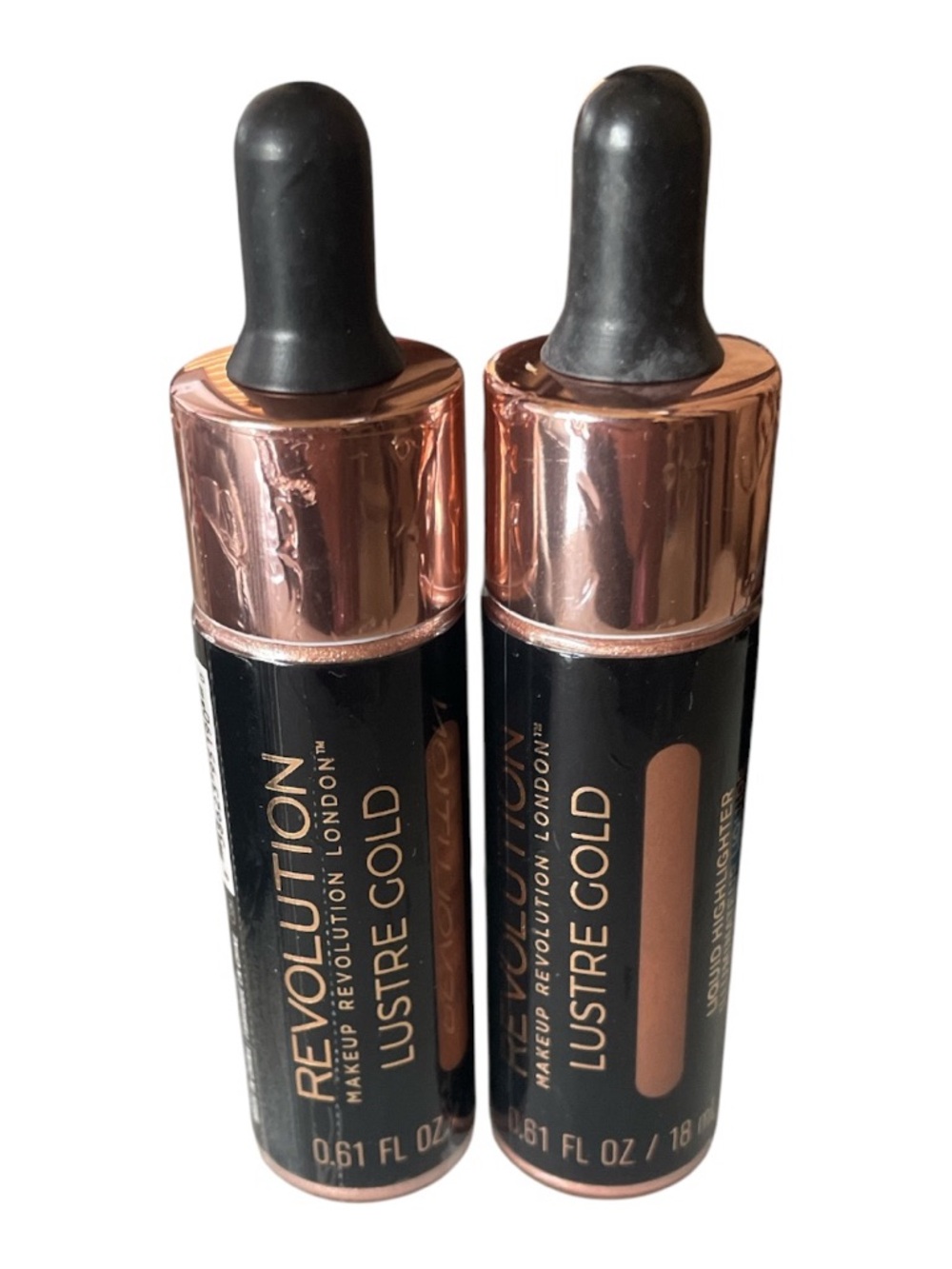 Revolution Lustre Gold Liquid Highlighter 0.61 fl oz / 18 ml - bundle of 2